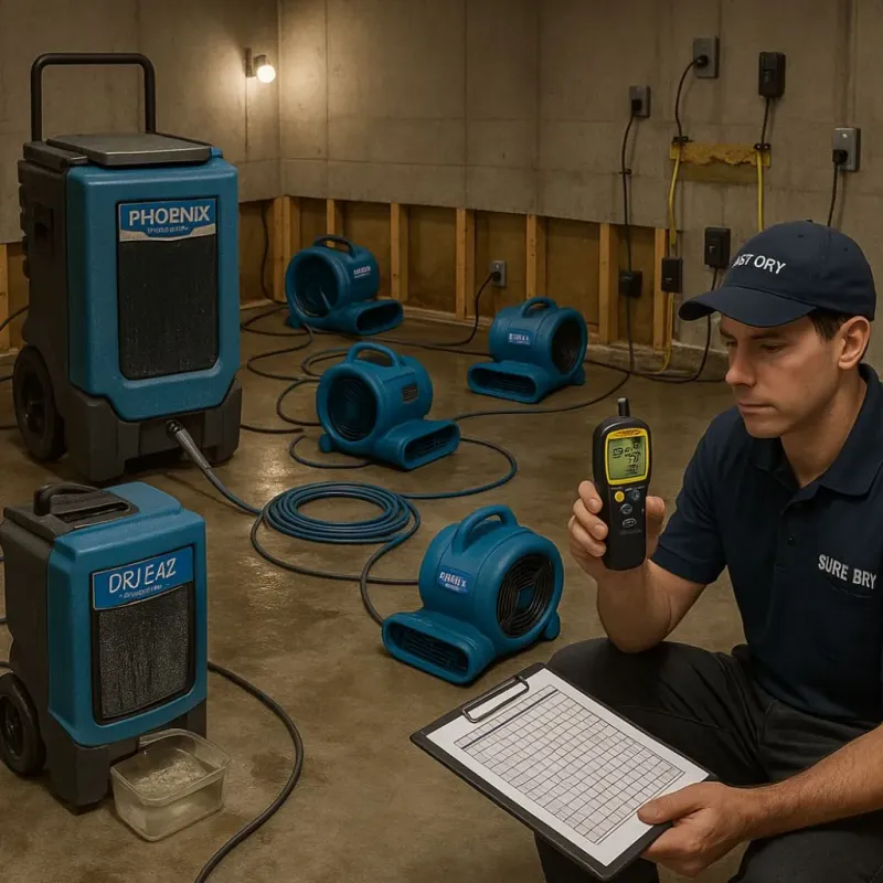 Structural Drying and Dehumidification process in Norton, VA